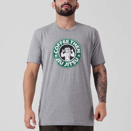 Camiseta Choke Republic Coffee Then Jiu Jitsu- Gris