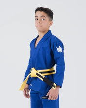 Cargar imagen en el visor de la galería, Kimono BJJ (Gi) Kingz Kore Youth 2.0. Azul con cinturón blanco