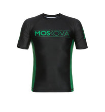 Cargar imagen en el visor de la galería, 2022 Rashguard Moskova Training Top- Manga Corta- Negro Verde