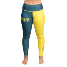 Load image into Gallery viewer, Tatami Ladies Supply Co Navy Grappling Leggings- Navy Blue-Yellow