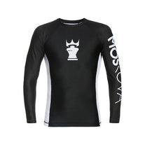 Cargar imagen en el visor de la galería, 2022 Rashguard Moskova Training Top- Manga Larga- Negro Blanco