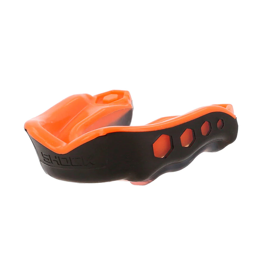 Protector Bucal Shock Doctor Max Gel - Negro/ Naranja
