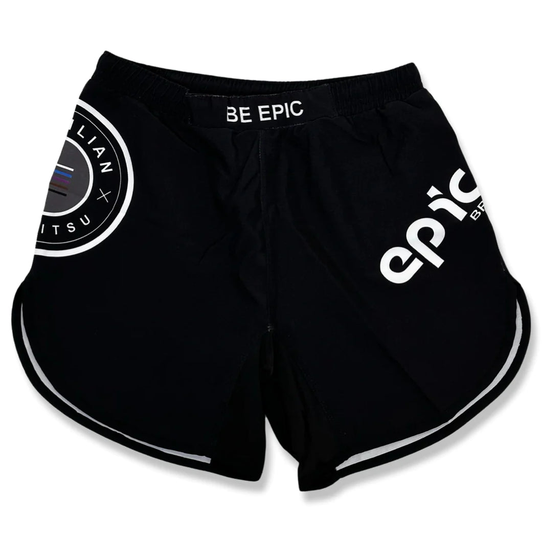 Shorts de grappling épiques 2.0 (ceinture élastique) noir mat