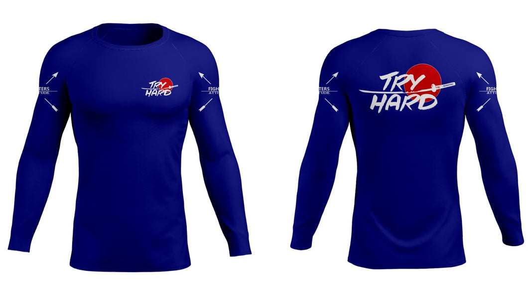 Rashguard Try Hard manche longue- Bleu