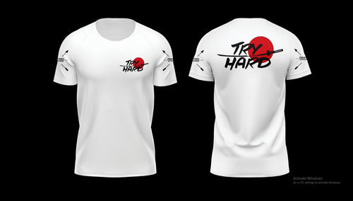 Rashguard Try Hard Manga Corta- Blanco