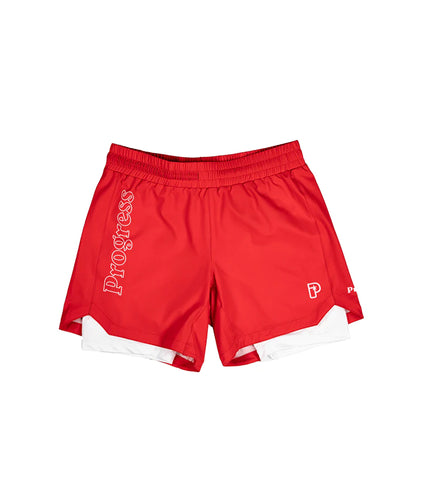 Progress- Profile Hybrid Shorts- Rojo y Blanco