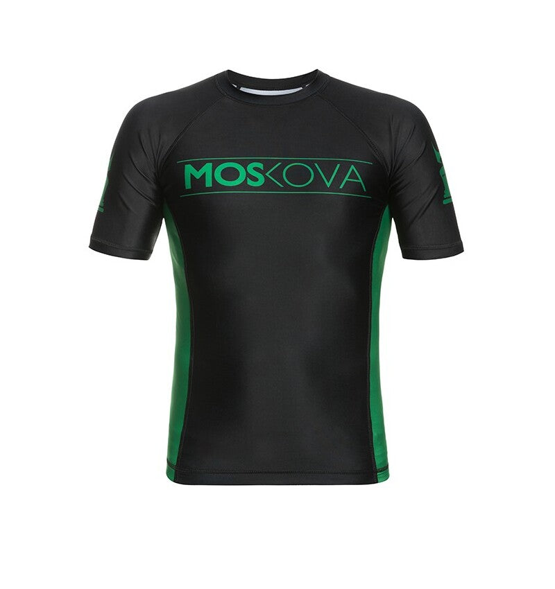 2022 Rashguard Moskova Training Top- Manga Corta- Negro Verde