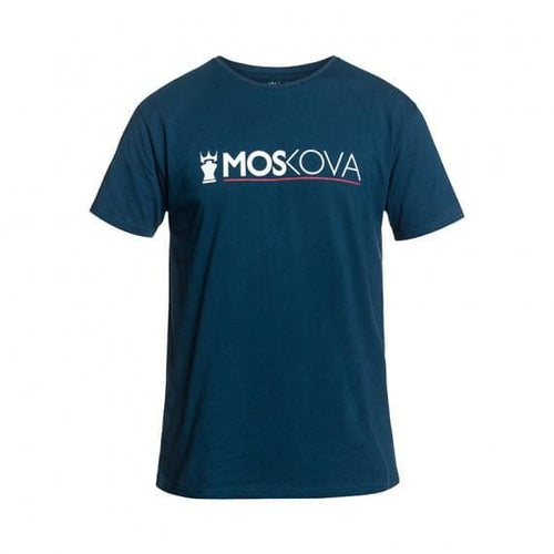 MOSKOVA Tee Script Line - Navy Blue-White