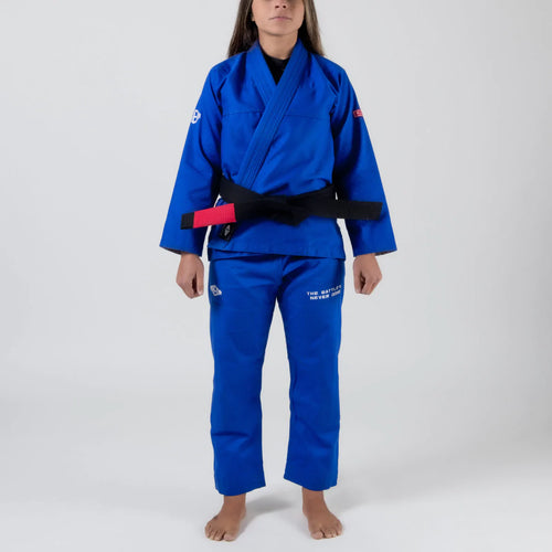 Kimono BJJ (GI) Maeda Red Label 3.0 Blau für Frauen - Weißer Gürtel enthalten