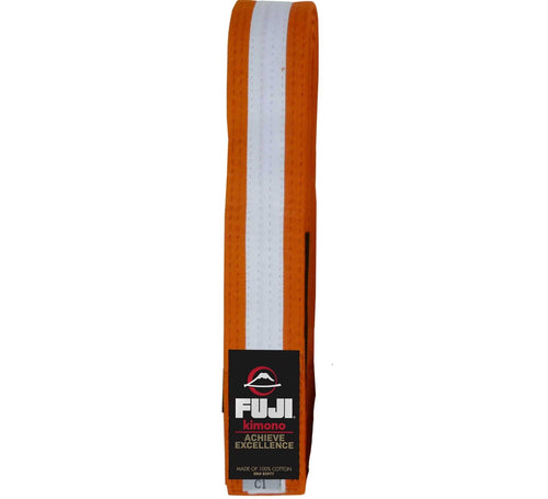 Faixas BJJ Fuji para crianças  - Laranja-Branco