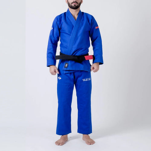 Kimono BJJ (GI) Maeda Red Label 3.0 Blau - Weißer Gürtel enthalten