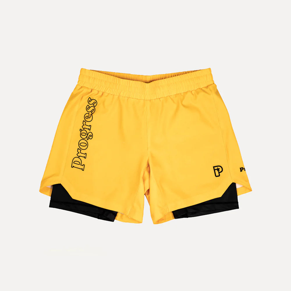 Progress - Shorts hybrides de profil - jaune or