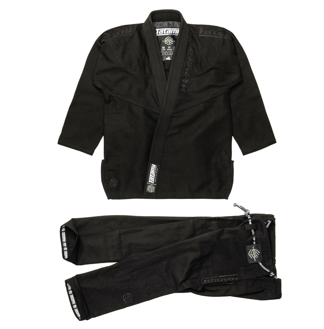 Kimono BJJ (Gi) Tatami Estilo Black Label- Negro en Negro