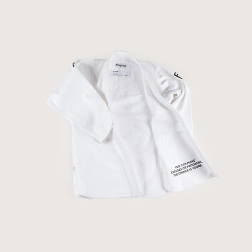 Kimono BJJ (GI) Fortschritt der Akademie-Weiß-Weiß-Gürtel inklusive