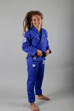 Lade das Bild in den Galerie-Viewer, Kimono BJJ (GI) Kingz Classic 3.0 Women&#39;s Blue mit weißem Gürtel enthalten
