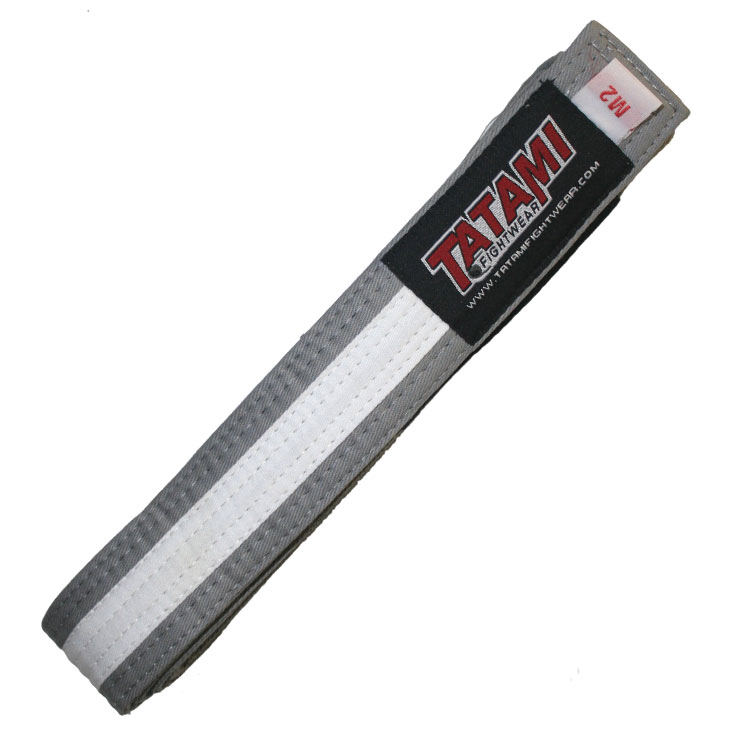 Tatami IBJJF Kids Rank Belt- Gris-Blanco
