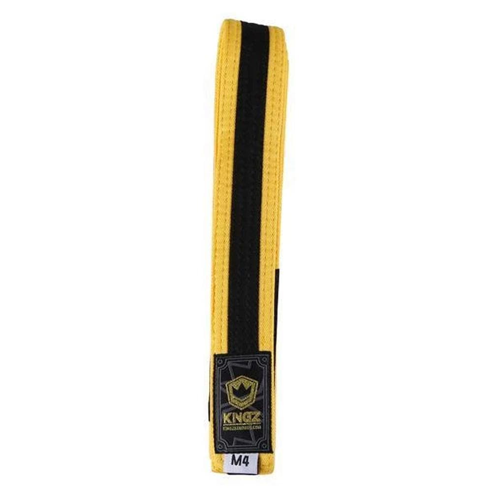 Cinturones para niños Kingz - Amarillo con línea negra