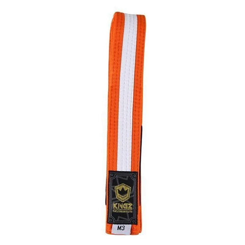 Cinturones para niños Kingz - Naranja con línea blanca