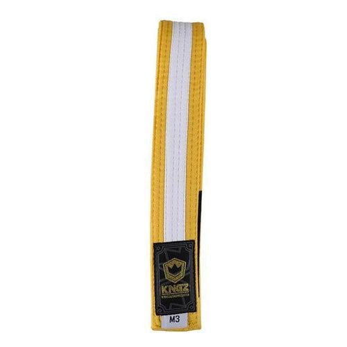 Cinturones para niños Kingz - Amarillo con línea blanca